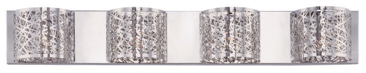 Foto para 2.9W Inca 4-Light Wall Mount W/LED Bulb PC Clear/White Stainless Steel G9 LED (CAN 32.7"x5.12"x1.4")