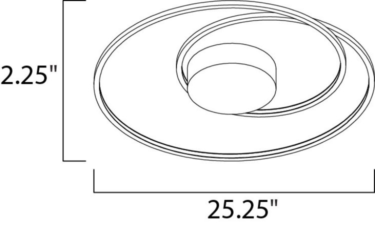 Foto para 55W Cycle LED Flush Mount MS Acrylic PCB LED (CAN 8"x8"x2.25")