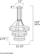 Foto para 70W Saturn 3-Tier LED Pendant BZ Matte White Frosted Acrylic PCB LED (OA HT 16"-122") (CAN 11"x11"x2")