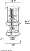 Foto para 159W Saturn II LED 10-Light Pendant MS Matte White Frosted Acrylic PCB LED (OA HT 51.75"-183") (CAN 27.5"x27.5"x1.5")