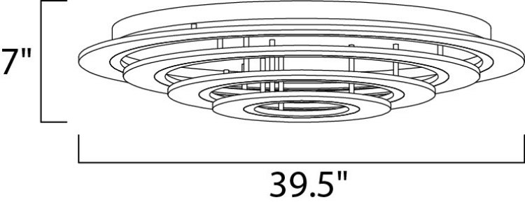 Foto para 116W Saturn II LED 4-Light Flush Mount MS Matte White Frosted Acrylic PCB LED (CAN 33.5"x33.5"x1.5")