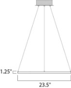 Picture of 13.3W Hoops LED Pendant PC Acrylic PCB LED (OA HT 5"-125") (CAN 8.3"x8.3"x1.2")