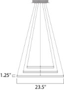 Picture of 30.6W Hoops LED Pendant PC Acrylic PCB LED (OA HT 12"-130") (CAN 9.1"x9.1"x1.9")