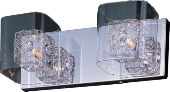 Picture of 40W Gem 2-Light Bath Vanity with PC Shade PC Clear Glass + Steel + Crys G9 Xenon Xenon