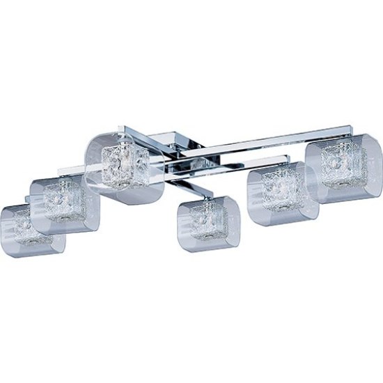 Picture of 40W Gem 6-Light Flush Mount with PC Shade PC Clear Glass + Steel + Crys G9 Xenon Xenon