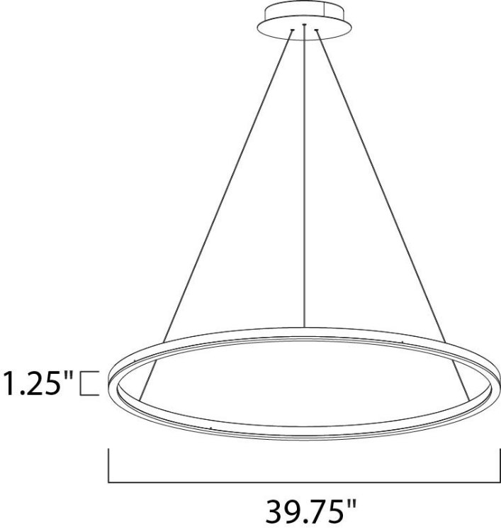 Foto para 51W Cirque LED Pendant MW Acrylic PCB LED (OA HT 12"-121")