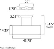 Picture of 40.5W Rhombus LED Pendant MW Acrylic PCB LED (OA HT 17"-134.5") (CAN 21.8"x3.6"x2.2")