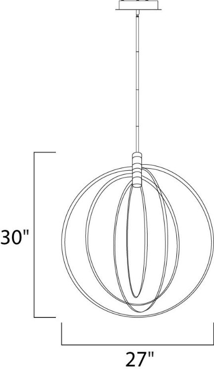 Foto para 80W Concentric LED Pendant BZ Acrylic PCB LED (OA HT 39.25"-174") (CAN 11.3"x11.3"x2")