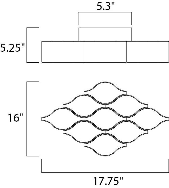 Foto para 5.22W Billow LED 9-Light Wall / Flush Mount MW PCB LED (CAN 7.8"x5.3"x2")