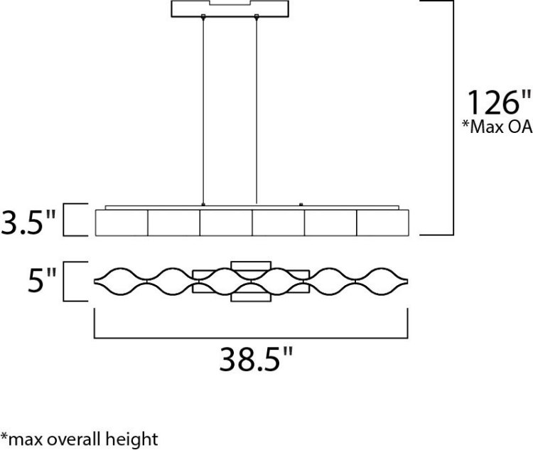 Foto para 4W Billow LED Pendant MW Acrylic PCB LED (OA HT 39.5"-126") (CAN 14"x2.7"x2")