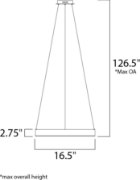 Foto para 43.2W Metallika LED Pendant AL Acrylic PCB LED (OA HT 6.5"-126.5") (CAN 7.5"x7.5"x1.5")