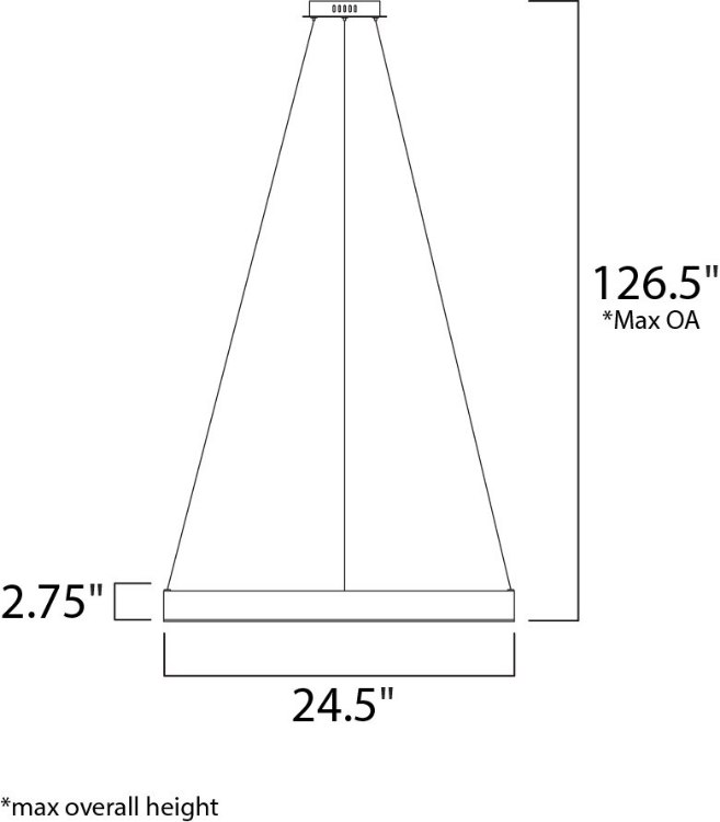 Foto para 64.8W Metallika LED Pendant AL Acrylic PCB LED (OA HT 6.5"-126.5") (CAN 8.75"x8.75"x1.75")