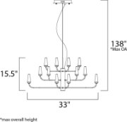 Picture of 2.4W Candela LED Pendant BZ Frost White Frosted Acrylic + Gl PCB LED (OA HT 18"-138")