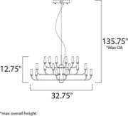 Picture of 1.2W Candela LED Pendant PC Frost White Frosted Acrylic PCB LED 32.75"x32.75"x12.75" (OA HT 15.75"-135.75")