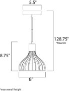 Foto para 8W Turbo LED Pendant PC Lucite Acrylic PCB LED (OA HT 10"-128.75") (CAN 5.5"x5.5"x1.38")