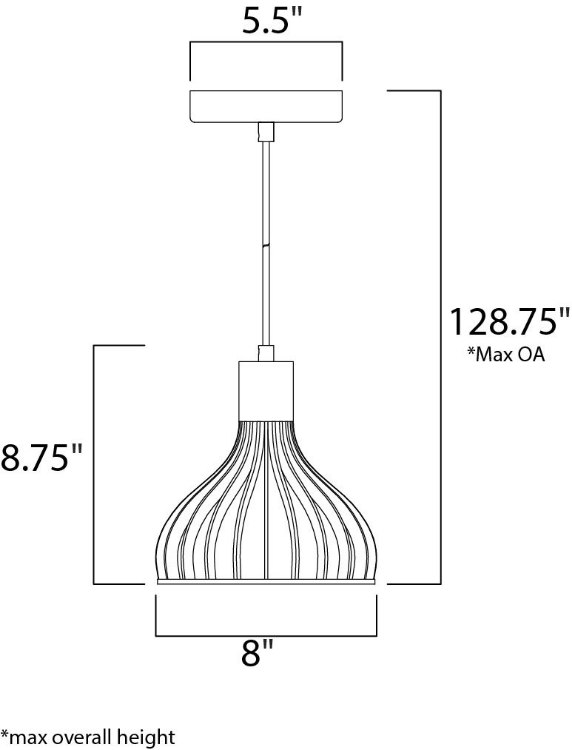 Foto para 8W Turbo LED Pendant PC Lucite Acrylic PCB LED (OA HT 10"-128.75") (CAN 5.5"x5.5"x1.38")