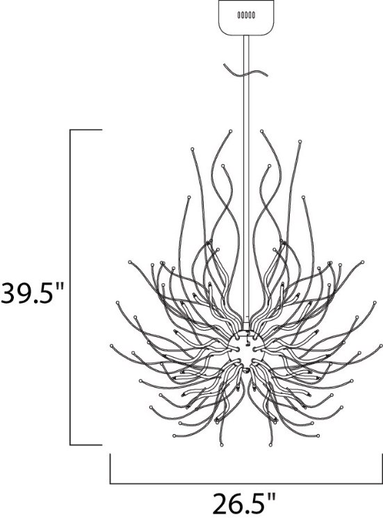 Foto para 1.2W Orion LED Pendant PC G4 LED 26.5"x26.5"x39.5" (OA HT 39.5"-85")
