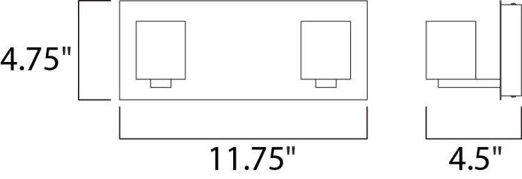 Foto para 2.2W Blocs LED 2-Light Wall Mount PC Clear Glass G9 LED