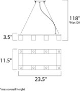 Picture of 2.2W Blocs LED 8-Light Pendant PC Glass G9 LED (OA HT 12"-118")