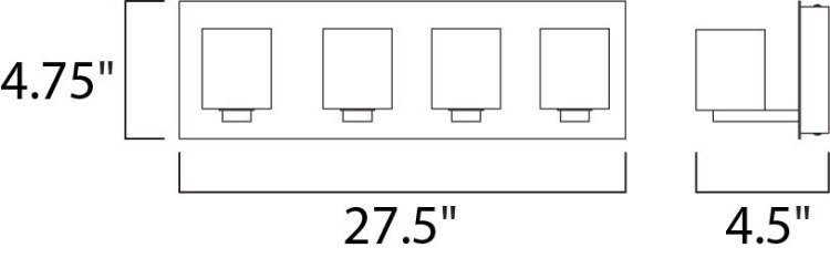 Foto para 2.2W Blocs LED 4-Light Bath Vanity PC Clear Glass G9 LED