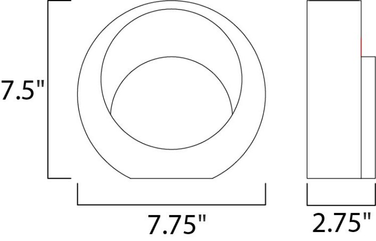Foto para 9W Alumilux LED Outdoor Wall Sconce WT PCB LED