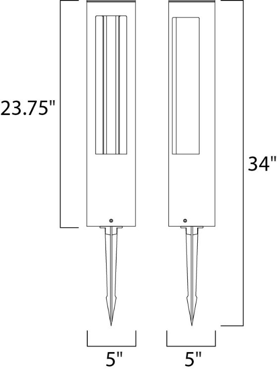 Picture of 12W Alumilux LED Pathway Wet BZ PCB LED 5"x5"x23.5" (CAN 4.75"x4.75"x1")