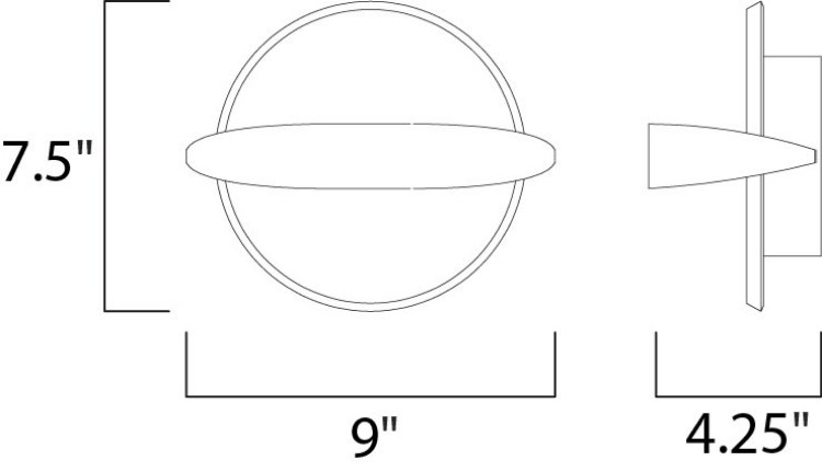 Foto para 5W Alumilux LED Outdoor Wall Sconce WT PCB LED 9"x7.5"