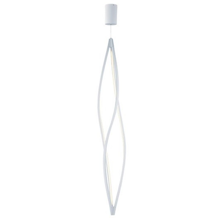 Foto para 14.6W Cyclone LED Pendant MW Matte White Acrylic PCB LED 8.75"x8.75"x71" (OA HT 78.5"-198.5")