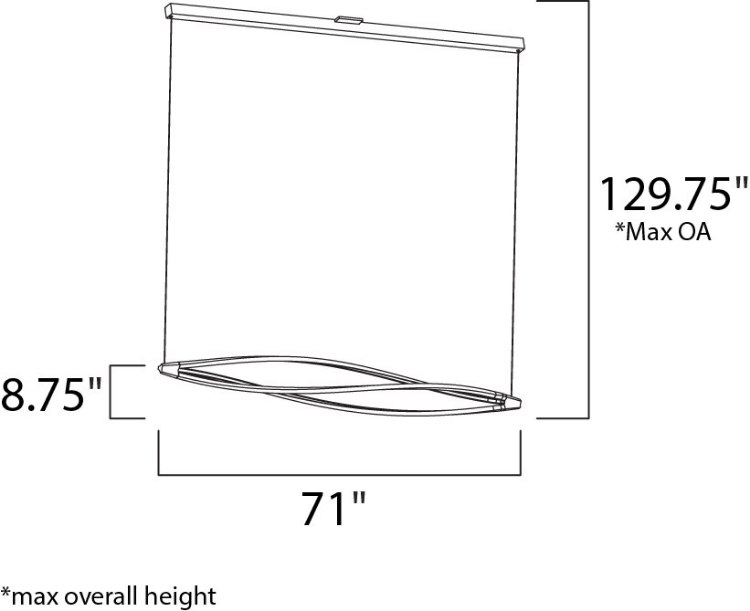 Foto para 14.6W Cyclone LED Pendant MW Matte White Acrylic PCB LED 71"x8.75" (OA HT 10.75"-129.75")
