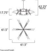 Picture of 3W Light Saber LED Pendant GM Clear Acrylic Acrylic PCB LED 61.5"x61.5"x17.75" (OA HT 17.75"-62.25")