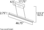 Foto para 15W Alumilux LED Pendant SA PCB LED (OA HT 4.5"-122.5") (CAN 17.75"x4.25"x1")