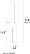 Picture of 2.4W Cilandro LED 1-Light Pendant SN Matte White Opal Glass PCB LED (OA HT 24"-134")