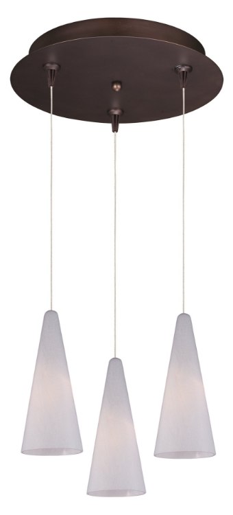 Foto para 50W Lava 3-Light RapidJack Pendant and Canopy BZ White Lava Glass 12V GY6.35 T4 Xenon 11.75"x11.75"x10" (OA HT 14"-134") (CAN 11.75"x11.75"x2.5")