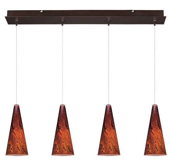 Foto para Lava 4-Light RapidJack Pendant and Canopy BZ Amber Lava