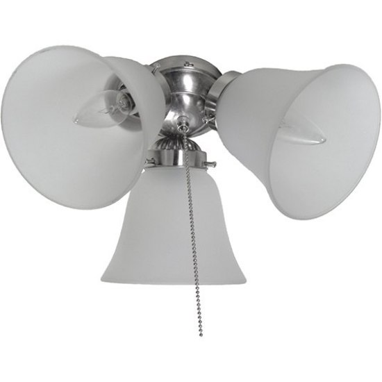 Foto para 3-Light Ceiling Fan Light Kit with Wattage Limiter SN Frosted Glass CA Incandescent Incandescent (OA HT 7.5")