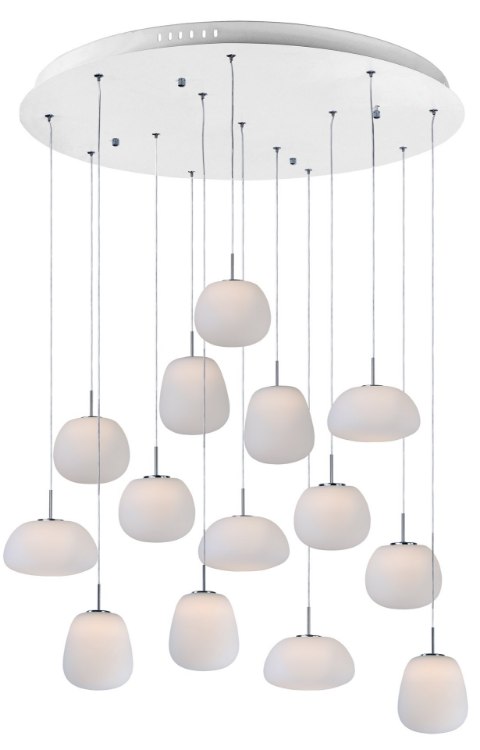 Foto para 67.2W Puffs 14-Light Pendant WT Matte White Opal Glass PCB LED (OA HT 10"-130")