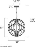 Foto para 8.28W Aura LED 18-Light Pendant PC Acrylic PCB LED (OA HT 38"-158") (CAN 9.9"x9.9"x1.8")