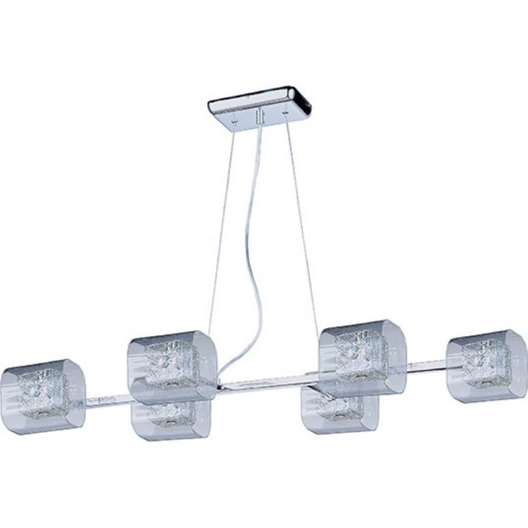 Foto para 40W Gem 6-Light Pendant with SV Shade PC Clear Glass G9 Xenon 37.5"x21.5"x4.75" (OA HT 18"-120") (CAN 7.07"x4.5"x1.1")