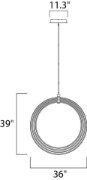 Picture of 2.3W Concentric LED Pendant BZ Acrylic PCB LED (OA HT 48.25"-85.25") (CAN 11.3"x11.3"x2")