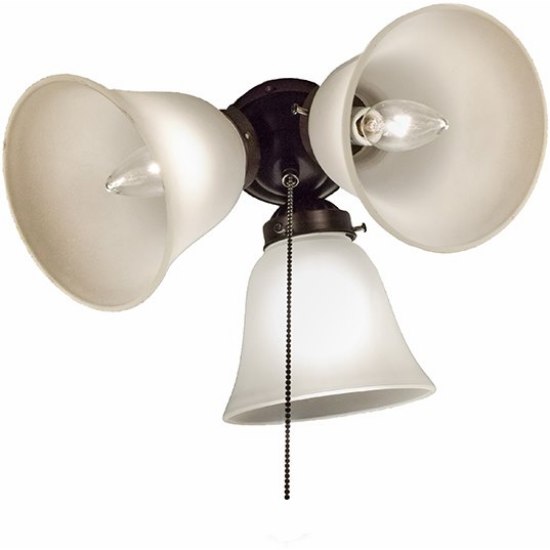 Foto para 3-Light Ceiling Fan Light Kit with Wattage Limiter OI Frosted Glass CA Incandescent Incandescent (OA HT 7.5")