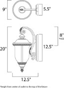 Foto para Carriage House LED Outdoor Wall Mount OB Water Glass 9"x20"