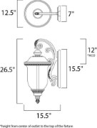 Foto para Carriage House LED Outdoor Wall Mount OB Water Glass 12.5"x26.5"