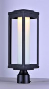 Foto para Salon LED 1-Light Outdoor Post BK Satin White Opal Glass PCB LED