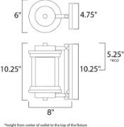 Picture of Lighthouse 1-Light Outdoor Wall AR Clear/Frosted MB Incandescent Incandescent 6"x10.25"