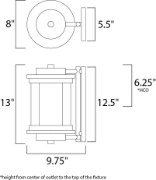 Foto para Lighthouse 1-Light Outdoor Wall AR Clear/Frosted MB Incandescent Incandescent 8"x13"