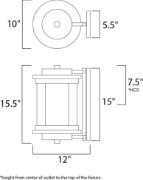 Foto para Lighthouse 1-Light Outdoor Wall AR Clear/Frosted MB Incandescent Incandescent 10"x15.5"