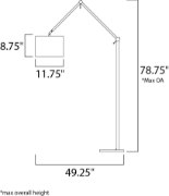 Foto para Hotel LED 1-Light Floor Lamp PC Wafer Linen MB LED 49.25"x11.75"x48" (OA HT 78.75")