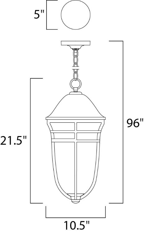 Foto para Westport DC EE 1-Light Outdoor Pendant AT Wisp GU24 Fluorescent Fluorescent (OA HT 25.5"-96") (CAN 5"x5"x1.25")