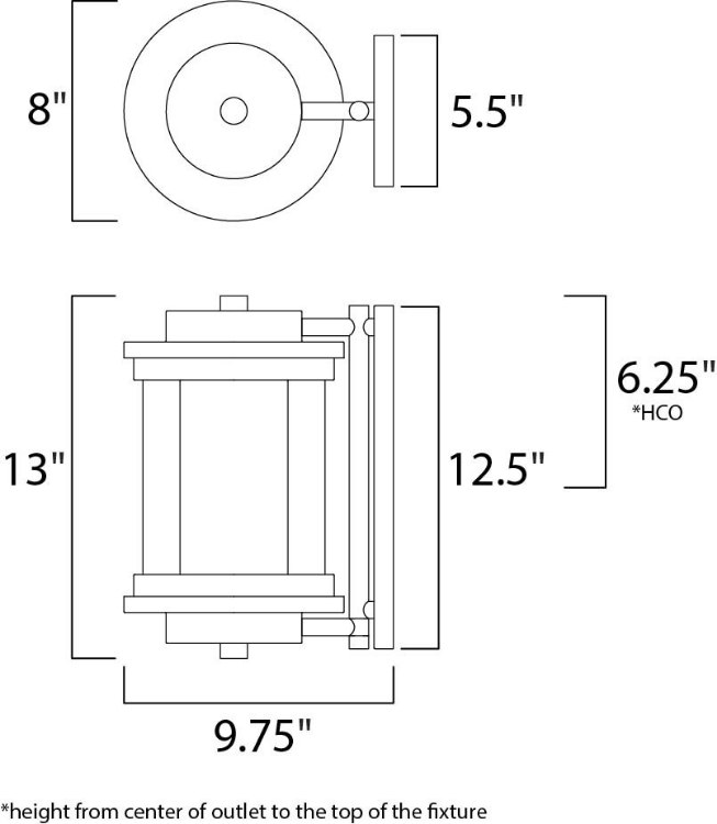 Picture of Lighthouse EE 1-Light Outdoor Wall AR Clear/Frosted GU24 Fluorescent Fluorescent 8"x13"
