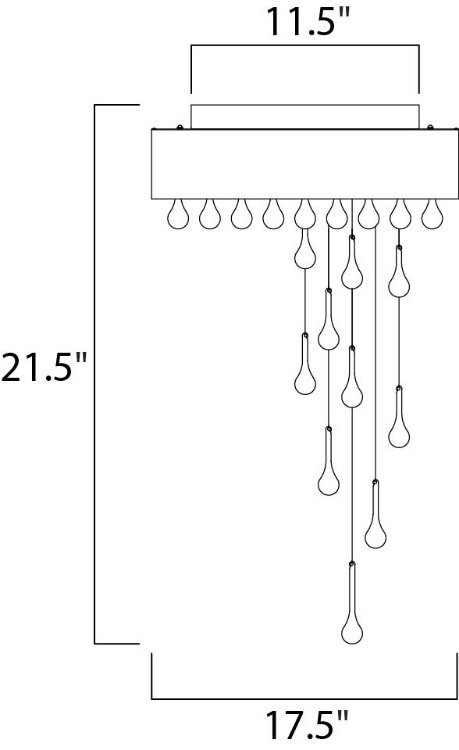 Foto para Drops 9-Light Flush Mount AL Clear G4 Xenon